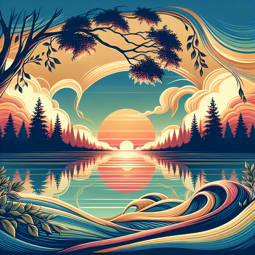 Radiant Sunset Over Water Paint By Color