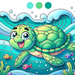 Joyful Turtle Painting By Diamonds Kit