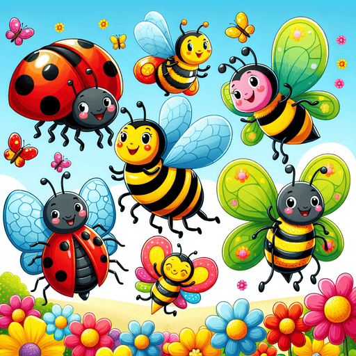 Colorful Bug Parade Painting By Diamonds Kit