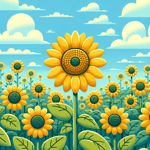 Sunflower Field Whimsy Paint By Color