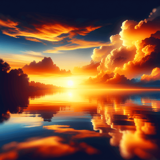 Golden Sunset Over Water Diamond Painting