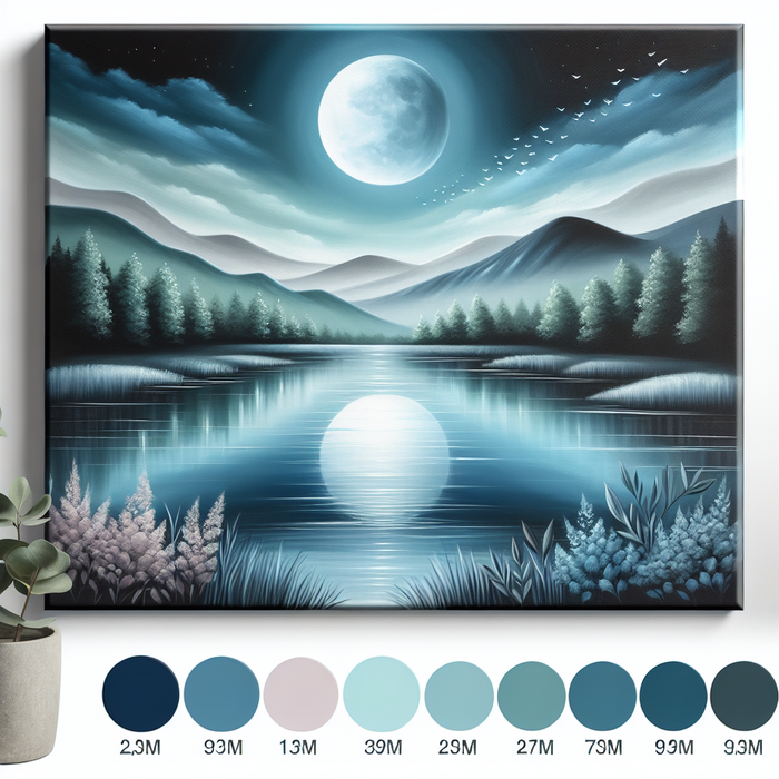 Dreamy Moonlit Lake Painting By Diamonds Kit