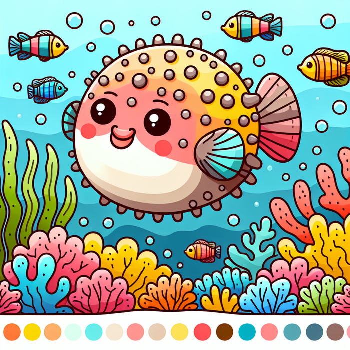 Bubbly Blowfish Diamond Painting