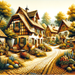 Rustic Village Charm Diamond Painting