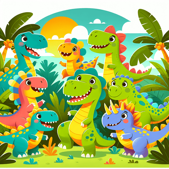 Dancing Dinosaurs Paint By Color