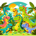 Dancing Dinosaurs Paint By Color