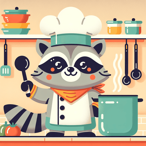 Cheerful Raccoon Chef Paint By Diamonds Art