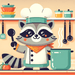 Cheerful Raccoon Chef Paint By Diamonds Art