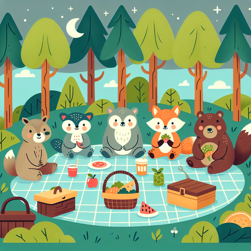 Whimsical Forest Picnic Paint By Color