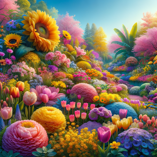 Blooming Flower Garden Painting Diamond Kit