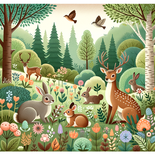 Playful Woodland Scene Diamonded Painting Kits