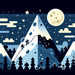 Moonlit Mountain Climbers Painting Diamond Kit