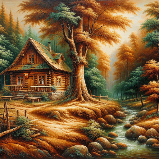 Secluded Forest Cabin Paint By Diamonds