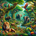 Lively Jungle Safari Paint By Diamonds Art