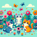 Whimsical Kittens Paint By Diamonds Art