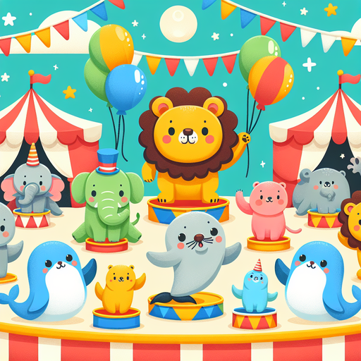 Cheerful Circus Animals Paint By Diamond