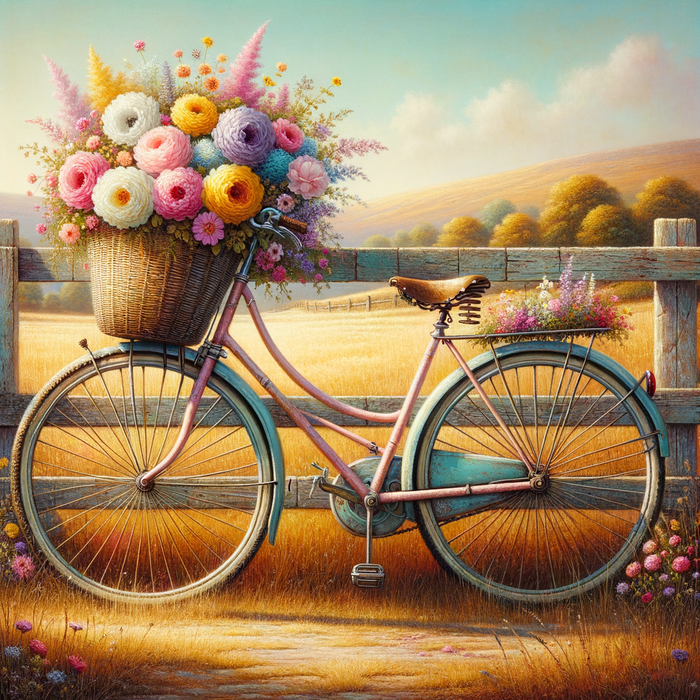 Charming Vintage Bicycle 5D DIY Paint By Diamond Kit