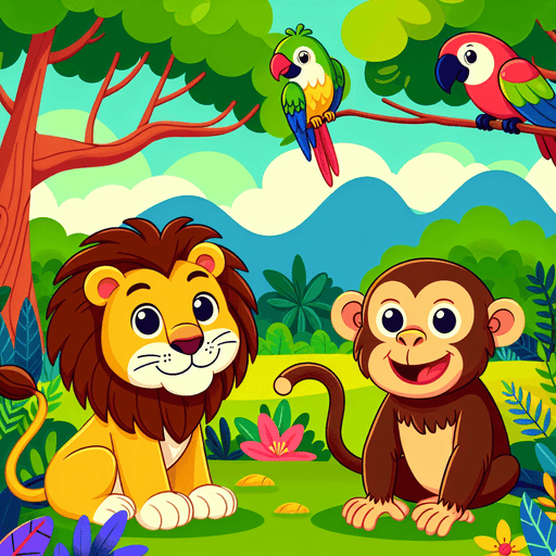 Cheerful Jungle Animals Paint By Diamonds Kits