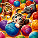 Frolicking Kittens Paint By Color