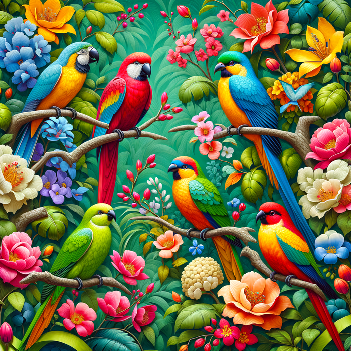 Colorful Bird Sanctuary Paint By Diamond