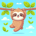 Silly Sleepy Sloth Paint By Diamonds Kits