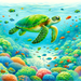 Whimsical Sea Turtle Dance Paint By Diamonds Art