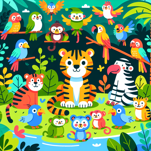 Jungle Animals' Jubilee DIY Paint By Diamonds