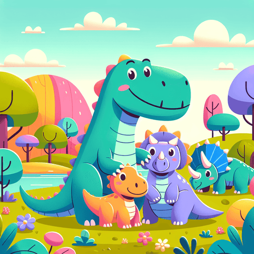 Friendly Dinosaur Family Paint By Diamonds Art
