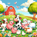 Whimsical Farm Fun Paint By Color