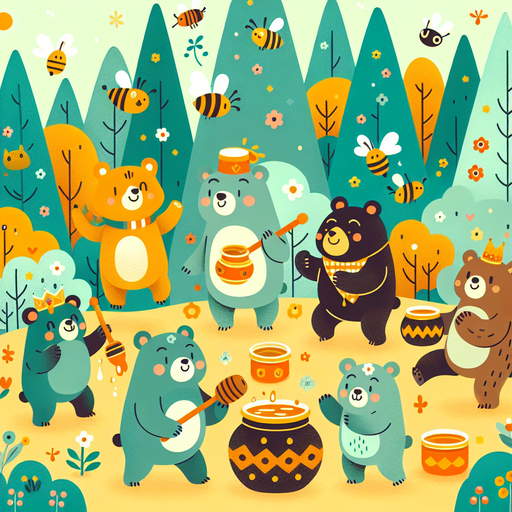 Bear's Honey Harvest Festival Paint By Diamonds Art