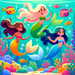 Oceanic Mermaids Paint By Diamonds Kits