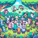 Garden Tea Party Paint By Diamonds Art