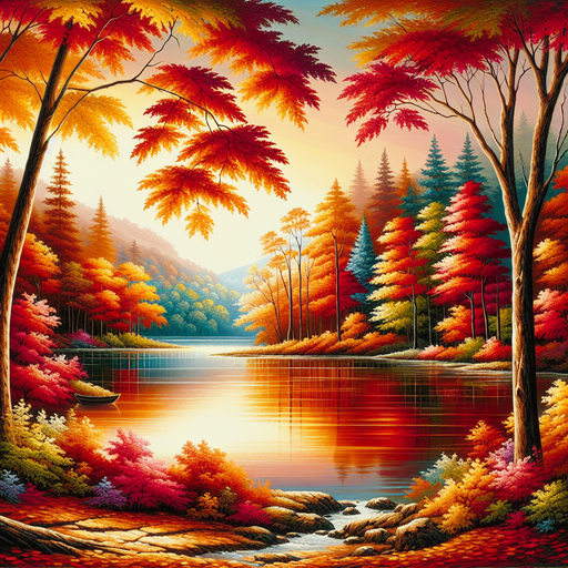 Autumn Reflection DIY Paint By Diamonds