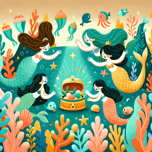 Underwater Mermaids And Treasures Paint By Diamond