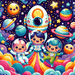 Joyful Little Astronauts Paint By Diamonds Art