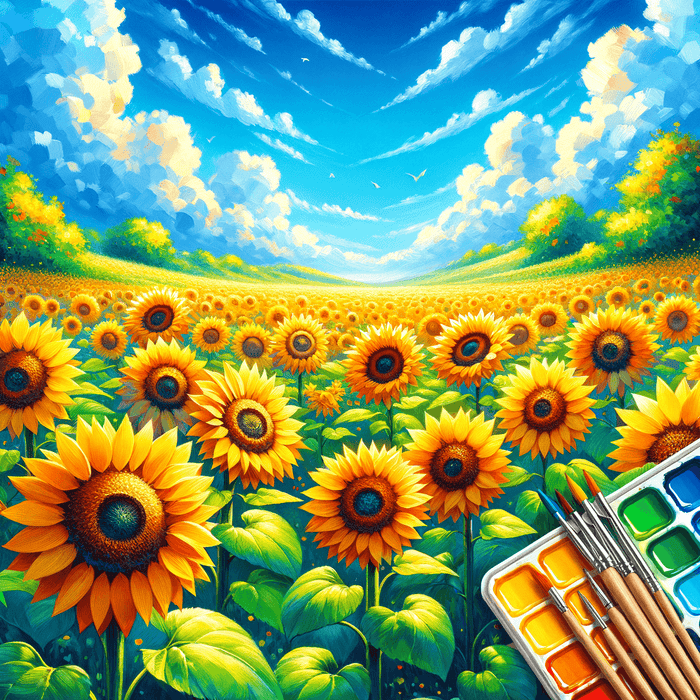 Majestic Sunflower Symphony Paint By Color