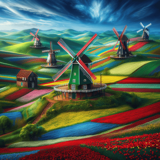 Breezy Windmill Landscape Diamonded Painting Kits