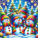 Charming Snowman Friends Diamond Painting