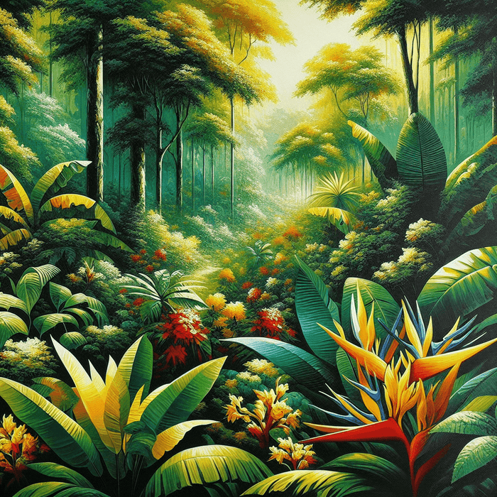 Vibrant Tropical Jungle Paint By Color