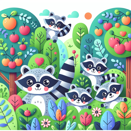 Cuddly Raccoon Family Diamonded Painting Kits