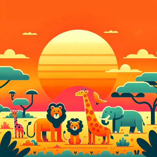 Safari Sunset Gathering Paint By Diamond