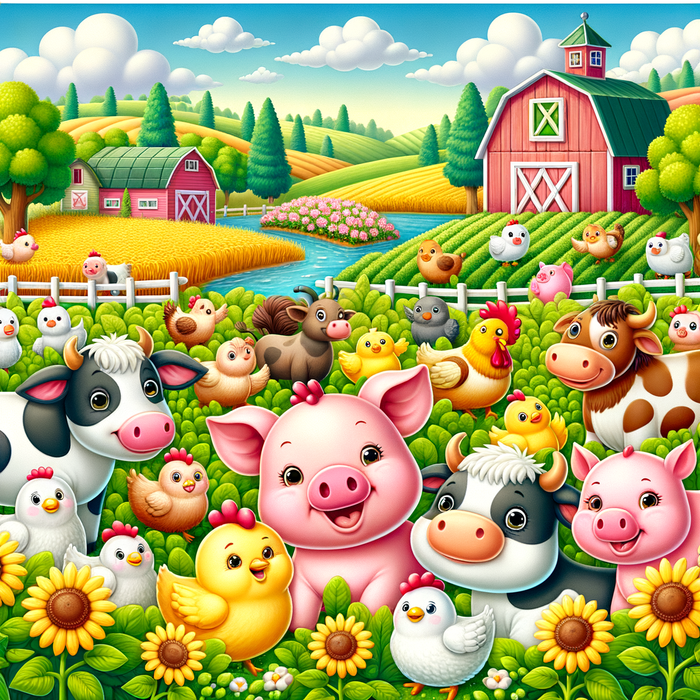 Frolicsome Farm Animals DIY Paint By Diamonds