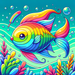 Rainbow Fish Paint By Diamond