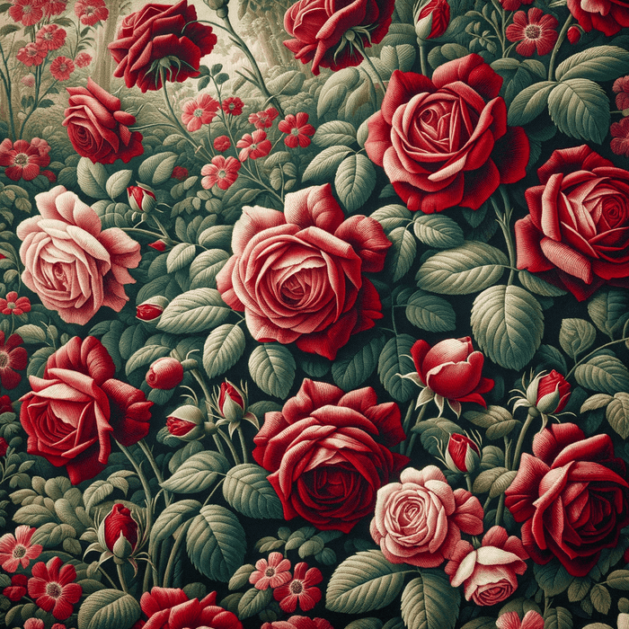 Rose Garden Elegance Tapestry Painting Diamond Kit