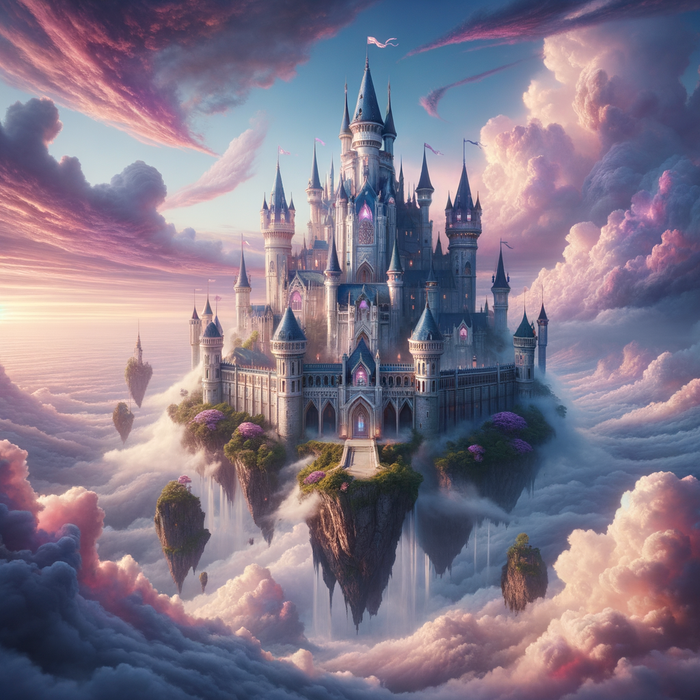 Fantasy Castle in the Clouds 5D DIY Paint By Diamond Kit