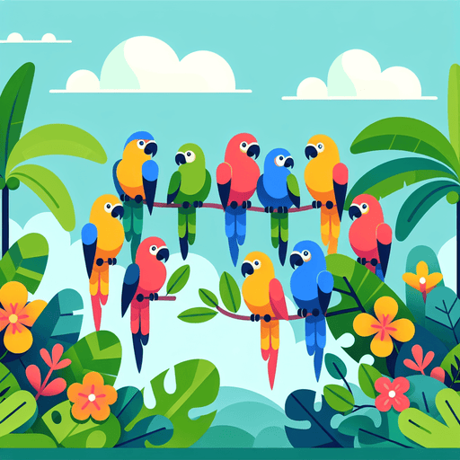 Tropical Parrot Paradise Painting By Diamonds Kit