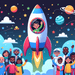 Space Rocket Ride Diamond Painting