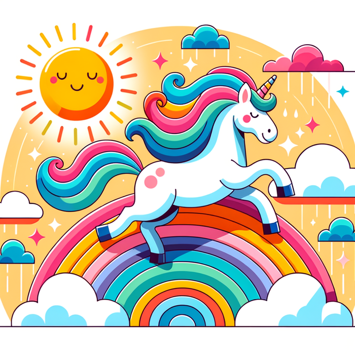 Cheerful Rainbow Unicorn Paint By Diamonds