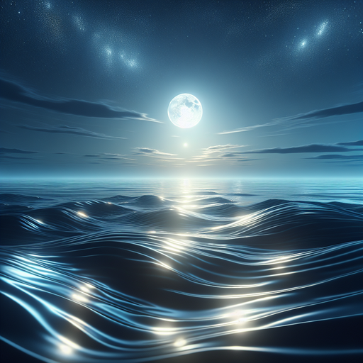 Dreamy Moonlit Ocean Painting Diamond Kit