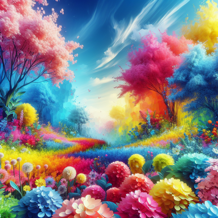 Rainbow Spring Blossoms Paint By Diamond